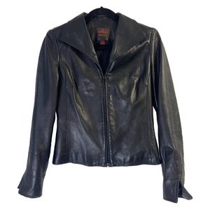 Vintage Danier Made In Canada Black Italian Leather Jacket